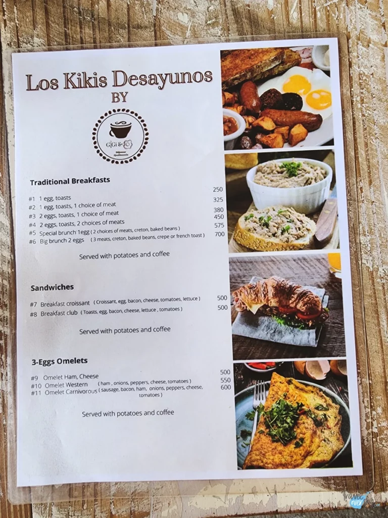 los-kikis-desayuno-menu-las-terrenas